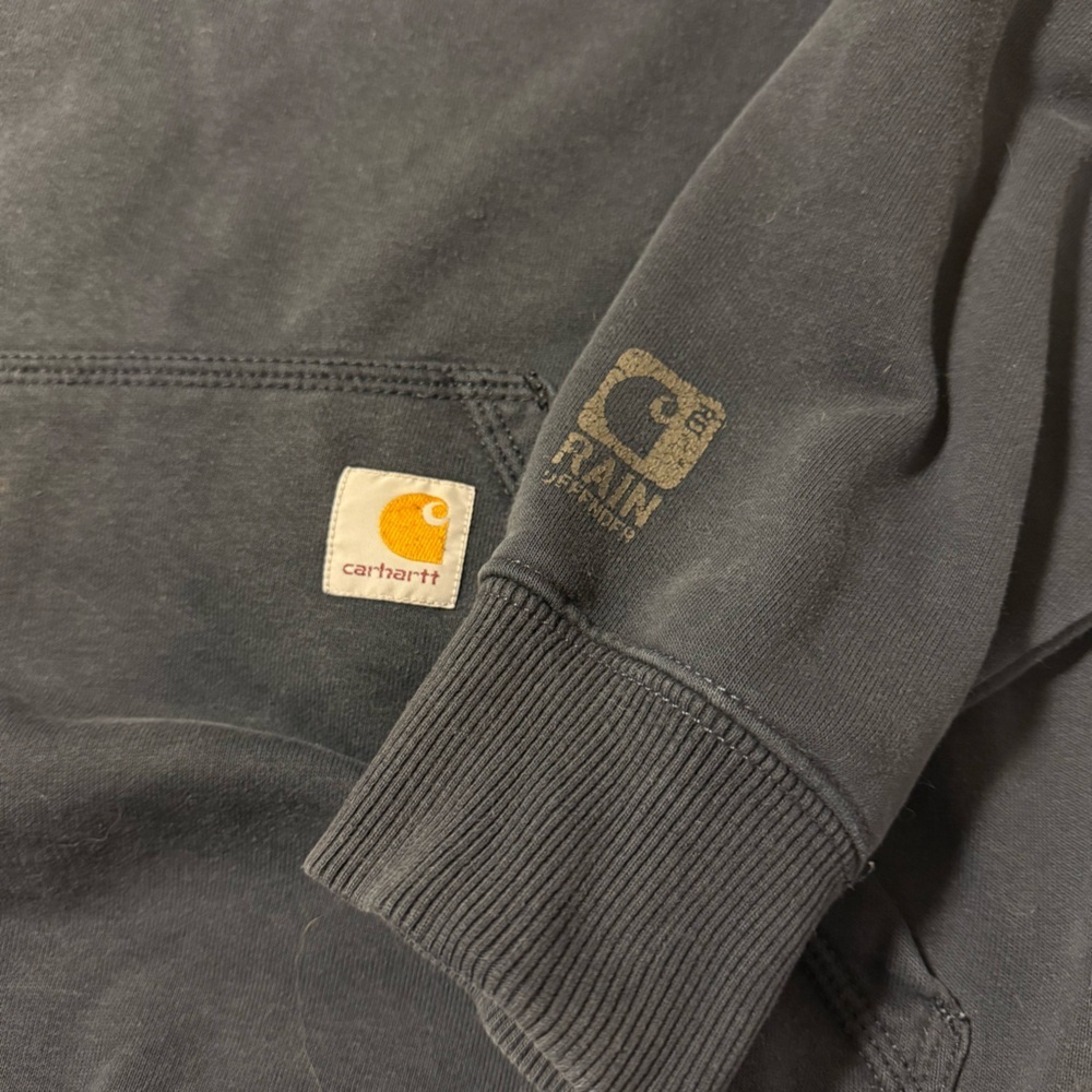 Carhartt Men's Blue Fleece Original Fit Hoodie Sweatshirt - Picture 8 of 11